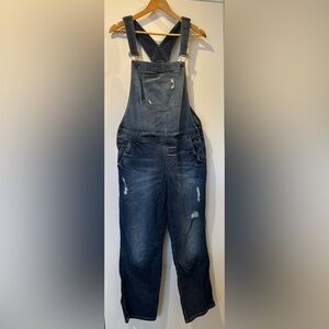 Guess women’s faded and distressed overalls size 32 NWT!